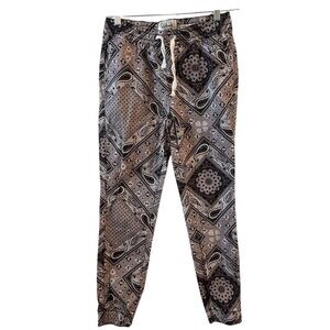 Fresh Prints Of Bel Air Twill Bandana Print Jogger Pants Men Medium Black Purple
